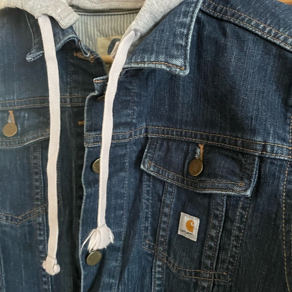 Carhartt Blue Denim Jacket with Gray Accents - Picture 2 of 5